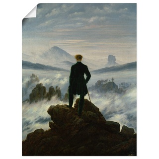 ARTland Poster Kunstdruck Wandposter Bild ohne Rahmen 45x60 cm Wandern Berge Wald Wolken Nebel Der Wanderer über dem Nebelmeer 1818 Romantik Caspar David Friedrich T6QN