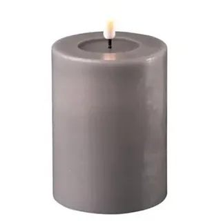 Deluxe Homeart LED Stumpenkerze 10 cm grau