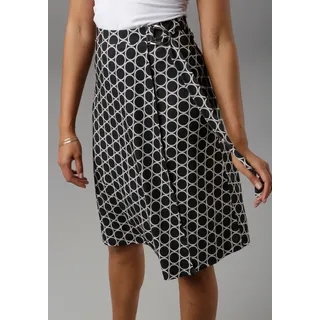 Aniston SELECTED Wickelrock Damen Blau/Grau Bedruckt 44