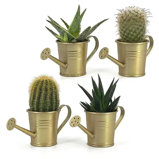 Set aus 4 Mini-Gießkanne als Dekorative Vasen - Gold