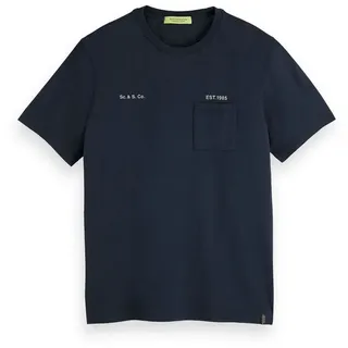 Scotch & Soda T-Shirt Scotch & Soda Herren T-Shirt Washed Crewneck 155411 schwarz M (48)