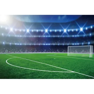 MIRRORANG 3,5x2,5m Fußball Hintergrund Fußballplatz Stadion Auditorium Hell Fotografie Hintergrund zum Jungs Neugeborenes Babydusche Sport Thema Glücklich Geburtstag Party Dekor Banner, Vinyl