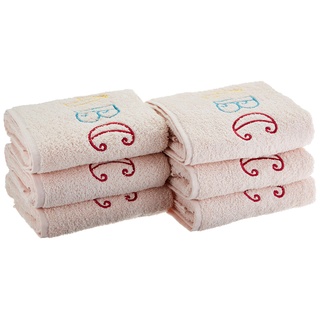 Eurofirany Baby Handtuch Baumwolle Kinderhandtuch Weich Muster Dick Set 6-er Pack Oeko-Tex, Rosa, 50X90 cm