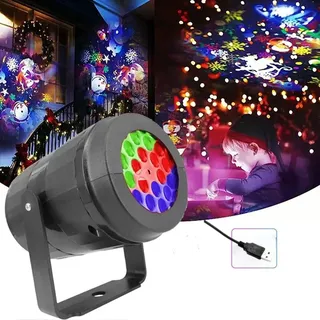 NZDFH Dynamische Projektor Weihnachten Aussen mit 16 Muster USB Wasserdicht Weihnachts Projektor Weihnachtsbeleuchtung Außen für Garten Fenster Wand Weihnachtsdeko Schneeflocken Projektor