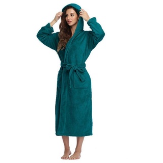 ZWY Nachthemd Einfarbiges Übergröße Schlafanzug in verlängerter Fleece-Ausführung xl