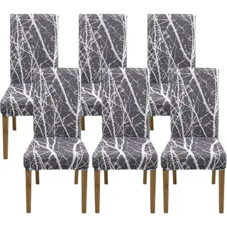 Famanu Stuhlhussen Set von 6 - Elastisch, Modern, Grau