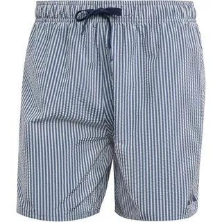 adidas Seersucker Stripy 5" Badeshorts Herren JX2674 - wonder white/preloved ink XXL