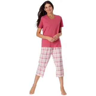 Schiesser Damen Schlafanzug 3/4 Hose pink