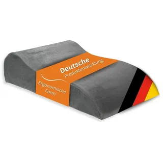 Venenkissen, Beinkissen, Beinhochlagerungskissen, weicher Mikroplüsch, 40 x 68 x 16.5 cm, sleepling - Grau