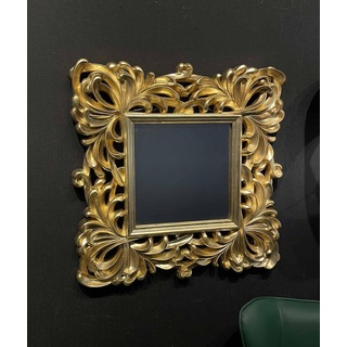 ShengHe runder Wandspiegel, 80 x 80 cm, quadratischer rechteckiger Spiegel, dekorativer Wandspiegel in Gold und Silber mit Holzrahmen (helles Gold, 75 * 75cm)