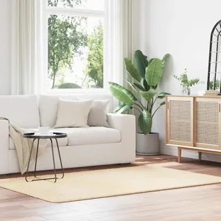 Teppich Shaggy Hochflor Navarra Creme 130x200 Cm Polyester