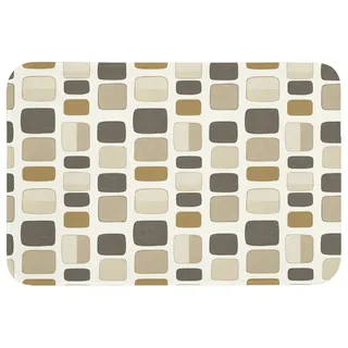 OnlyWow Badematte Blöcke - Vintage - Grau, Höhe 10 mm, Polyester, Rechteckig, Badezimmerteppich, Badteppich, Rutschfest, Badvorleger, Waschbar grau Rechteckig | 90 cm x 60 cm x 10 mm