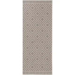 benuta nest benuta In- & Outdoor-Teppich Metro Flachgewebe Modern Wetterfest Grau 80x200 cm - Outdoor-Teppich für Balkon & Garten