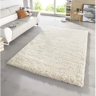 HANSE HOME Mint Rugs Venice Teppich Hochflor Wohnzimmer-Teppich Weich Flauschig Langflor Shaggy Flokati Einfarbig für Kinderzimmer Schlafzimmer Arbeitszimmer Küche Flur Creme Meliert 80x150 cm