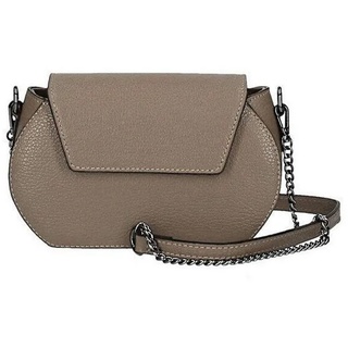 ITALYSHOP24 Schultertasche Made in Italy Damen Leder Tasche CrossOver, Kroko Prägung oder Glattleder mit Kette, als Clutch, Umhängetasche tragbar beige