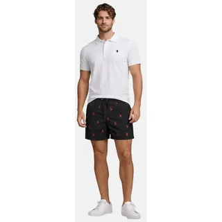 U.S. Polo Assn. Badeshorts Schwimmshorts USMilan – Herren Shorts mit Allover-Logo-Design Allover-Logo-Print, zwei Eingrifftaschen, verstellbare Bindekordel schwarz M