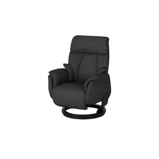 Nils Olsen Drehsessel Silas Leder 87 x 114 x 90 cm Schwarz mit Relax-Funktion