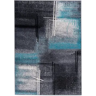 Pergamon Kurzflorteppich 120 x 170 cm Blau/Schwarz
