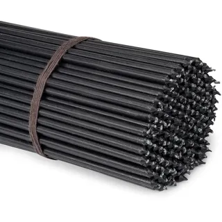 NKlaus - 200x Stabkerzen schwarz Tropffrei L 24cm Ritualkerze Premiumwachs Paraffin 36128