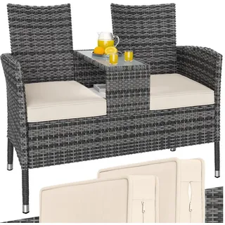 CASARIA Gartenbank 145 x 58 x 87 cm Grau
