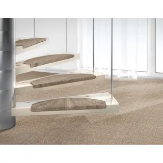 Stufenmatte DEKOWE "Mara S2" Teppiche Gr. B/L: 25 cm x 65 cm, 5 mm, 15 St., beige Stufenmatten 100% Sisal, große Farbauswahl, selbstklebend, auch als Set 15 Stück