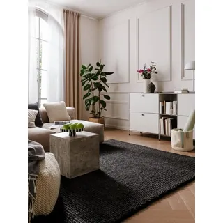 benuta Wollteppich Beads, rechteckig, Höhe: 11 mm, Teppich Wohnzimmer, Schlafzimmer, Esszimmer, Flur, Kunstfaser, Cozy grau rechteckig | 200 cm x 300 cm x 11 mm