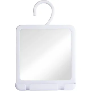 MIRRORVANA Duschspiegel Antibeschlag zum Aufhängen – Rasierspiegel Dusche mit Rasierhalterung, Spiegel Dusch beschlagfrei für Bad (Plastik, 20 x 18 cm)