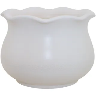 Kerazo Keramik Blumentopf / Pflanzgefäß / Pflanzkübel Nebelhorn 41x30cm weiß