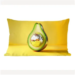 MuchoWow Dekokissen Avocado - Discokugel - Gelb - Glitzer, Dekoration, Zierkissen, Dekokissen mit Füllung, 60x40 cm gelb Rechteckig | 60 cm x 15 cm x 40 cm