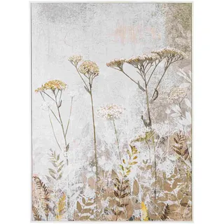 Bild Wild Flower Leinwand, klassisch, bunt und grau, 90x120 cm, Rahmen aus Kiefernholz