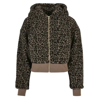 URBAN CLASSICS Short Oversized Aop Sherpa Jacke Dark Taupe Leo 2XL