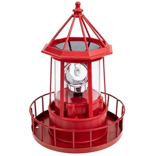 Solar Leuchtturm Garten für Deko LED Drehbarer Leuchtturm aus Eisen ABS 15x