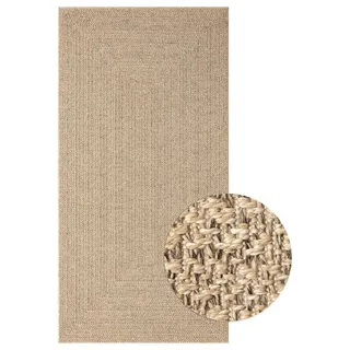 furnicato Teppich 80x150 cm Jute-Optik Innen und Außen braun