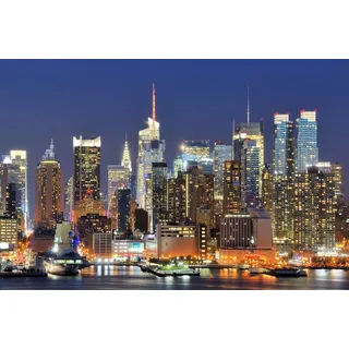 Papermoon Fototapete PAPERMOON "Manhattan Skyline", bunt, B:4,5m L:2,8m, Vlies, Tapeten