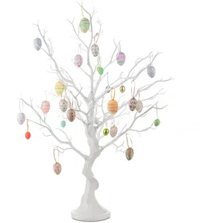 Nuptio Weiß Zweig Künstlichen Baum - 80cm Hoch Weihnachten Ornament Display Bäume, Ostern Gefälschte Twiggy Manzanita Baum für Halloween im Freien Partei Hochzeit Mittelstück Dekor, 1 Stück