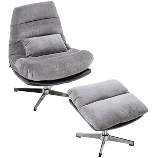 Better Home Relaxsessel gepolstert mit Hocker 84 x 84 x 84 cm Schwarz