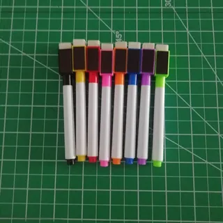 ComfyHarbor Magnetisches Whiteboard für Kühlschrank, trocken abwischbar, mit 8 farbigen Markern, Gummi und PET-Folie, für Küche oder Büro, A3/A4/A5 (8 Farbstifte)