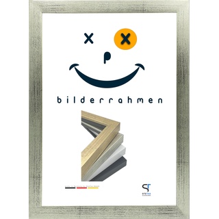 Bilderrahmen Galerie | Silber | 50 x 75 cm | Happy Frame Galerie | Acrylglas | Fotorahmen | Kunststoffrahmen - Massiv | Made in Germany