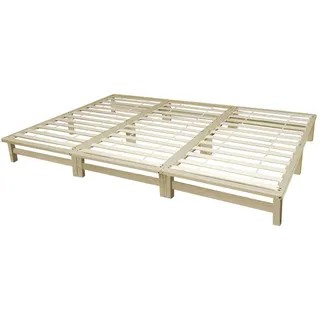 Homestyle4u Familienbett XXL 270x200 cm in Braun mit Lattenrost 2049
