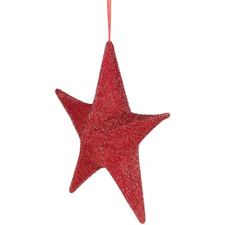 Britesta Faltbarer XL-Weihnachtsstern zum Aufhängen, rot glitzernd, Ø 40 cm