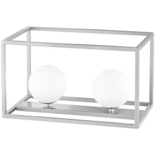 Schreib Tisch Lampe Käfig Beistell Kugel Leuchte Lese Licht silber Wohn Schlaf Zimmer Beleuchtung