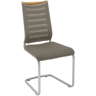 Venjakob Schwingstuhl, Edelstahl, Eiche, Graubraun, Holz, Textil, Eiche, Streifen, Rundrohr, C-Form, 47x99x59 cm, Goldenes M, Made in Germany, Dgm, DGM-Emissionslabel, Lederauswahl, Stoffauswahl, Typenauswahl, Gestellauswahl, Esszimmer, Stühle, Esszimmerstühle, Schwingstühle