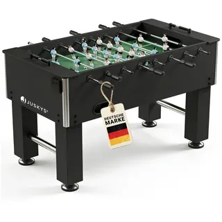 ArtSport Kickertisch Wuzzler in Schwarz, 139 x 72 x 88 cm mit Turnier-Spielfeld 120 x 69 cm, Tischkicker mit Getränkehaltern, Torzählern & höhenverstellbaren Füßen schwarz