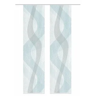 VISION S Schiebegardine 055397 2er-Set Schiebegardinen VALESI, blau, 260*60 (2 St), Paneelwagen, halbtransparent, 100% Polyester grün