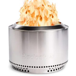 Solo Stove Feuerschale Yukon 2.0 mit Standfuß | Feuerstelle für Raucharme Holzverbrennung, Herausnehmbare Auffangschale, Mobile Outdoor Feuertonne, Edelstahl, 68,5 x 50,5 cm, 18,3kg