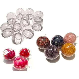 CRYSTAL KING 10 Stück Acrylkugeln 5cm Durchmesser durchsichtige Kugel aufhängen transparent Dekokugel Bastel Set Christbaumkugeln Acrylkugel Weihnachtsbaum-Kugel Teilbar befüllen befüllbare