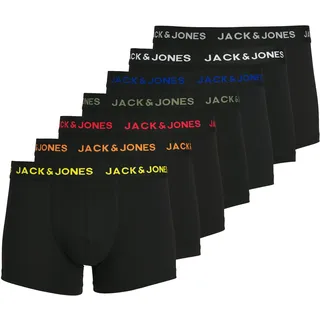 JACK & JONES Basic Boxershorts 7 Einheiten Black / Detail Black / Black M