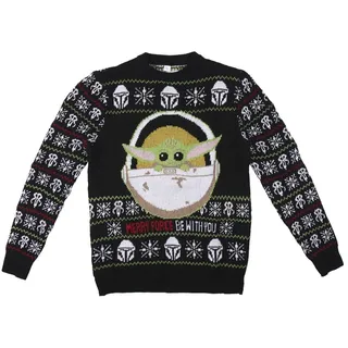 CERDÁ LIFE'S LITTLE MOMENTS - Weinachtsoutfit Herren Christmas Sweater | The Mandalorian Weihnachten Pullover Herren Winter - Offizielle Disney Lizenz