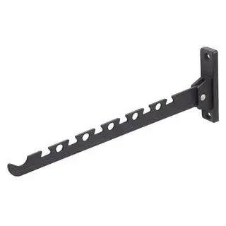 Metafranc Garderobenhaken 0250317, schwarz, Einzelhaken aus Aluminium, für 7 Kleiderbügel, klappbar