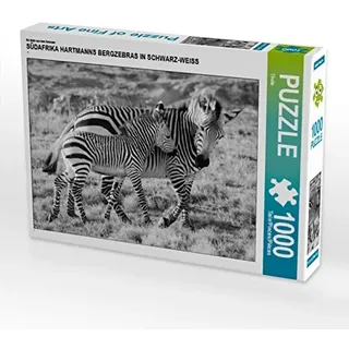Calvendo Verlag GmbH CALVENDO Puzzle Ein Motiv aus dem Kalender SÜDAFRIKA HARTMANNS BERGZEBRAS IN SCHWARZ-WEISS 1000 Teile Lege-Größe 64x48cm Foto-Puzzle für glückliche
